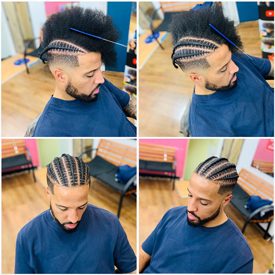 Stitch Braids On All Natural Afro